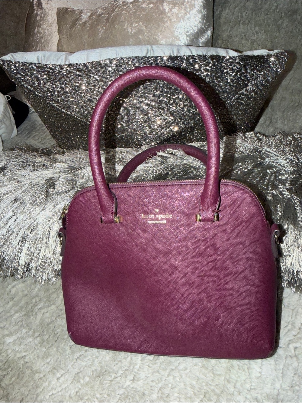 Kate Spade New York Cameron Street Lottie Satchel in a deep purple